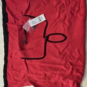 Size XL New York & Company Red Top with Black Trim